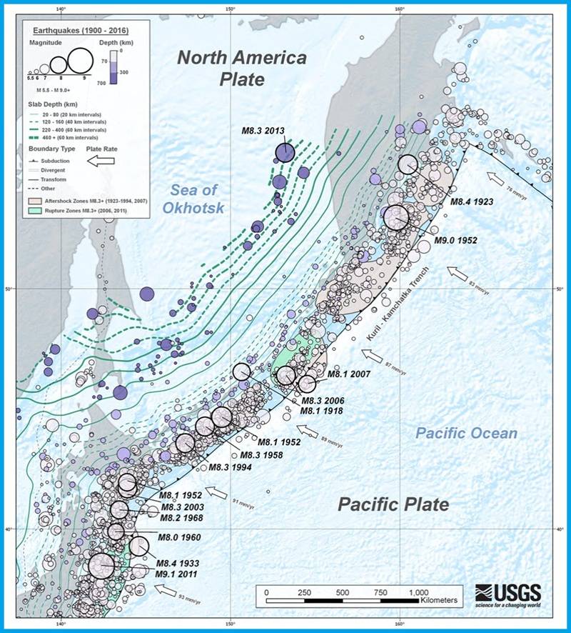 Сейсмотектоника Курило-Камчатской дуги.
